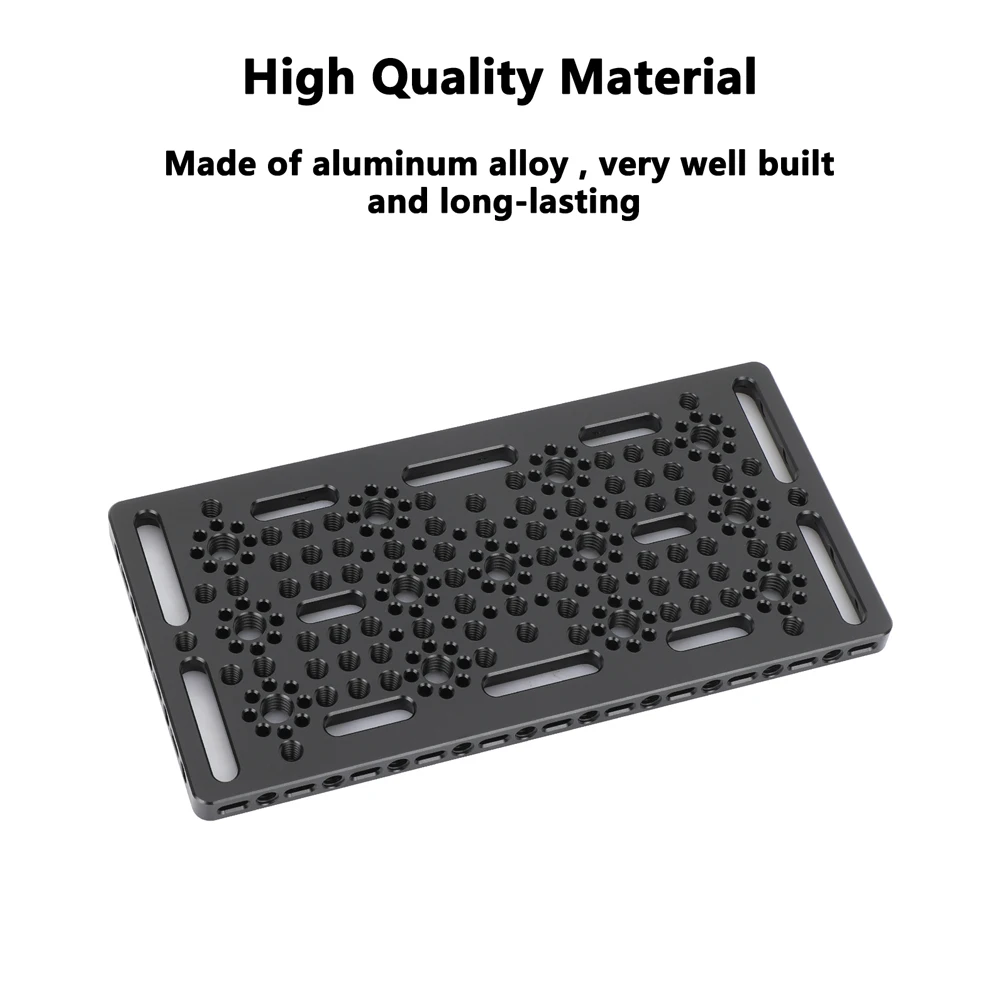 Multi-Purpose Mounting Cheese Plate with Anti-Twist Accessory Mounts For Rail bl