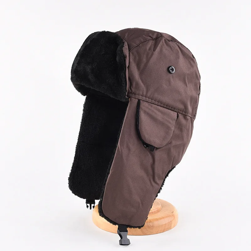Winter Hat Unisex Men Women Russian Hat Trapper Bomber Warm Trooper Ear Flaps Winter Ski Hat Solid Fluffy Faux Fur Cap Headwear Bonnet