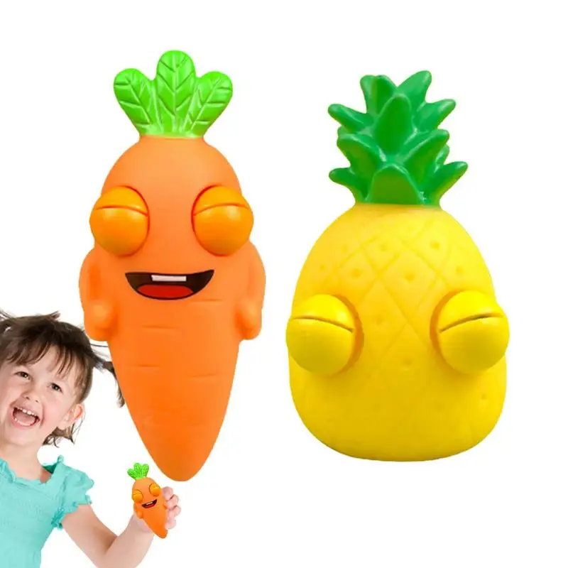 

Squeeze Toys Fruit Pineapple Carrot Simulation Fruit De-Compression Toy Stretchy Cute Soft Pinch Toy Relieve Stress Non-sticky