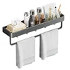 Storage rack Kitchen bathroom towel punch free bathroom wall mounted storage rack 5