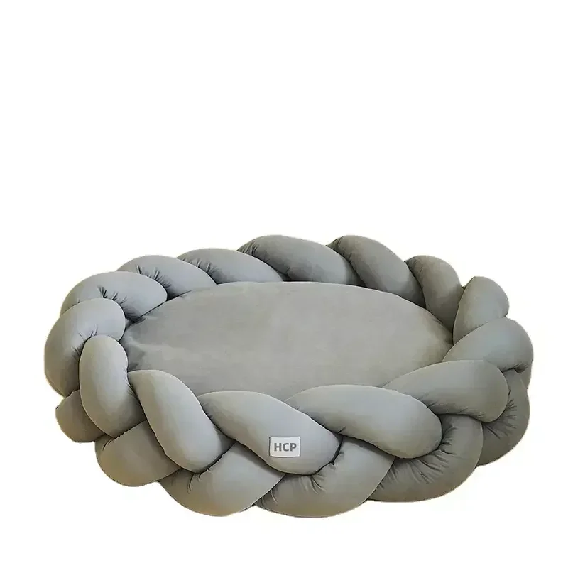 45-60cm Twist Shape Mat Luxury Dog Bed With Removable Cover Dog Cat Cushion Bed
