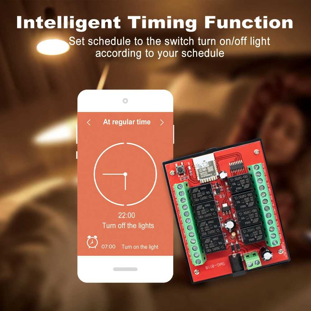 Smart WiFi Relay Module - 8-Channel IoT Controller with Timer