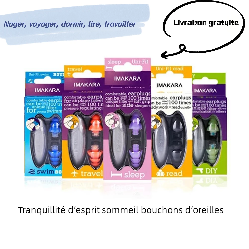 Protection auditive (bouchon d'oreille) : sur mesure, sommeil, travail