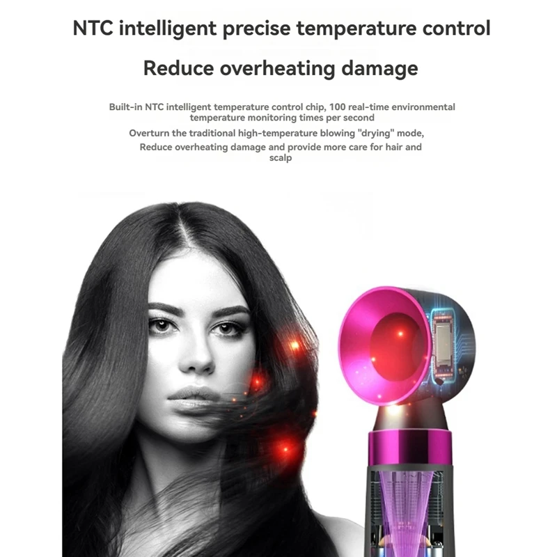 A86I-5-In-1 Electric Hair Dryer Hot Air Brush Multifunctional Hair Straightener Negative Ion Curler Blow Dryer Styling Set (EU)