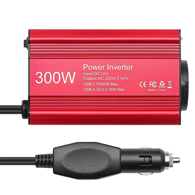 Inversor De Corriente Para Coche 220V - Convertidor Portátil Con Control De Temperatura, Para Camping