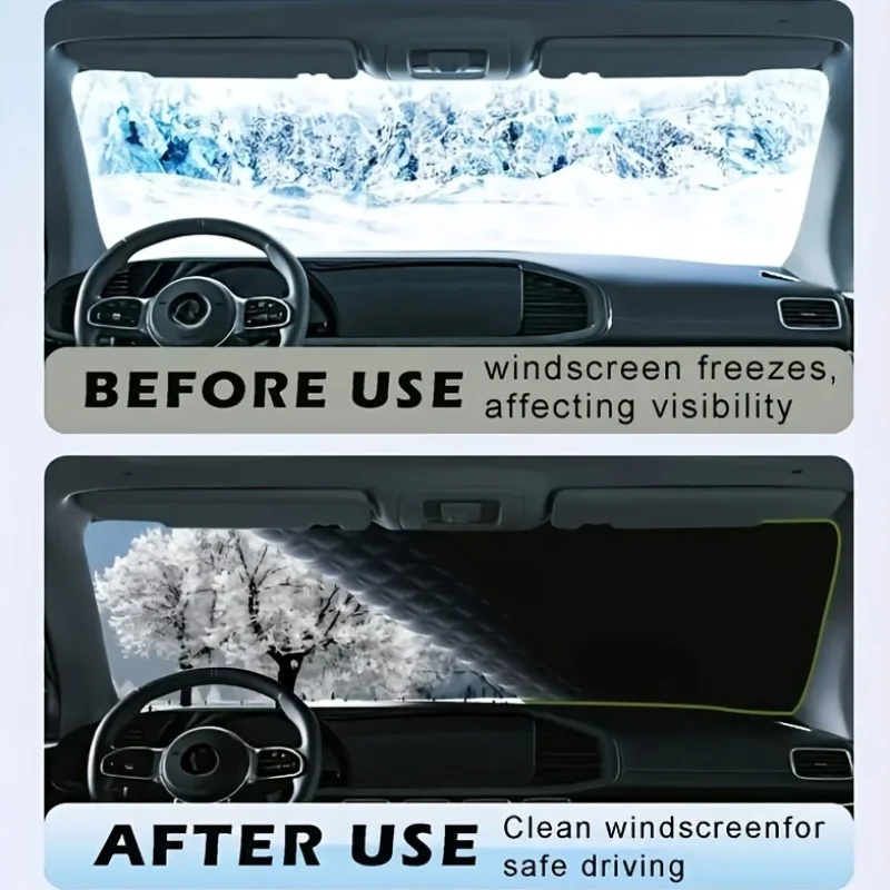 All-Weather Heavy-Duty Magnetic Windshield Snow Cover with Sun Protection