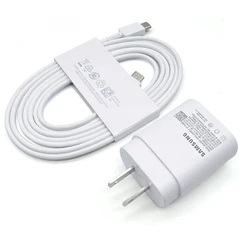 25W Super Fast Charger with 1.8m USB - C Cable and US Plug Adapter - White US and Cable