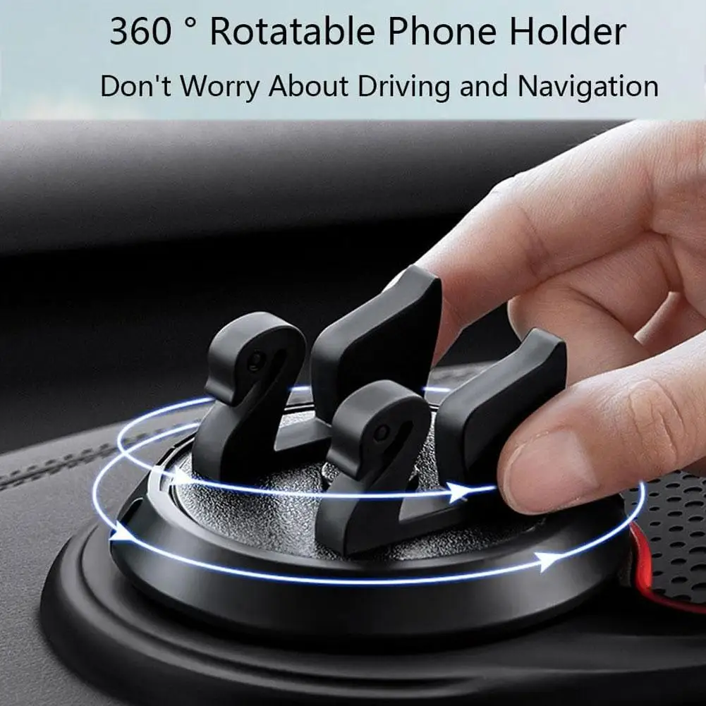 Car Multi-Functional Non-Slip Mat With Mobile Phone Holder Available In Black Red Rotatable Silicone Dashboard Car Pad Mat
