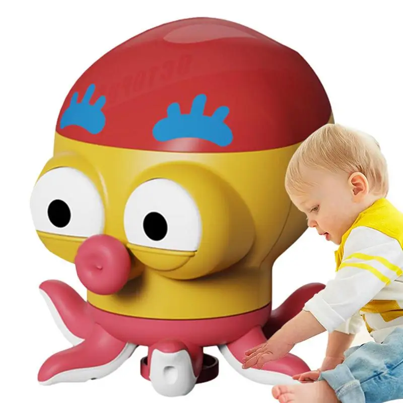 

Summer Baby Bathroom Press Water Spray Small Octopus Toy Cartoon Rotating Sprinkling Octopus Outdoor Water Toys