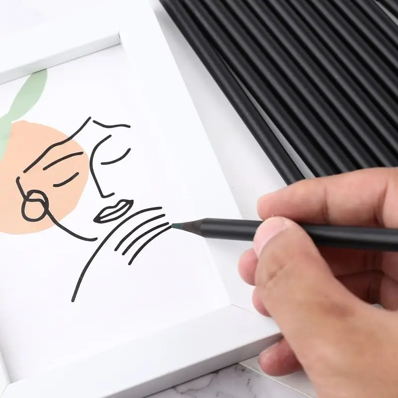 새로운 하이 퀄리티 연필 포장 12 가지 색상 연필, 카와이 학교 블랙 나무 연필, 빠른 배송, 12 개