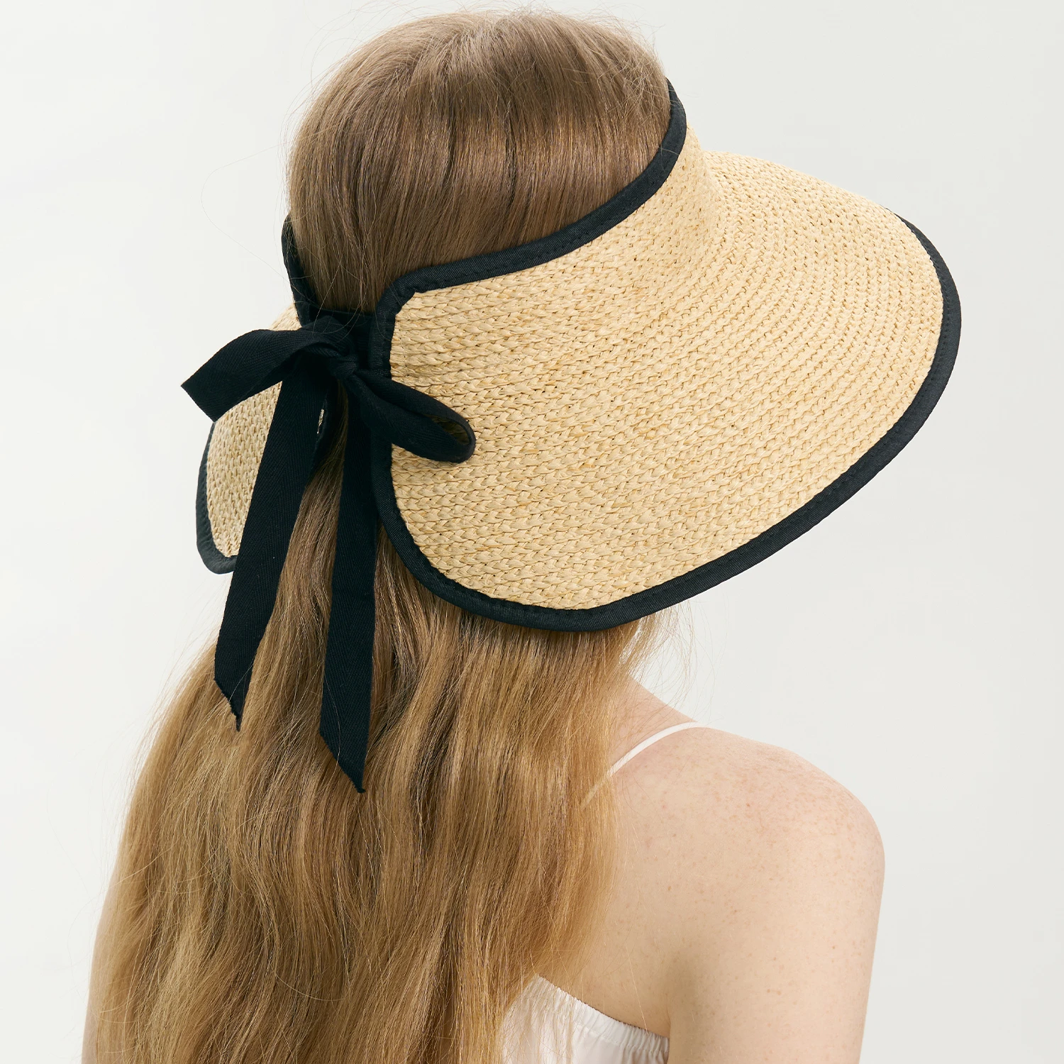 Women’s Summer Designer Straw Sun Hat Foldable Raffia Large Brim Hollow Top Beach Hat Safety Accessories Wide-brim hats