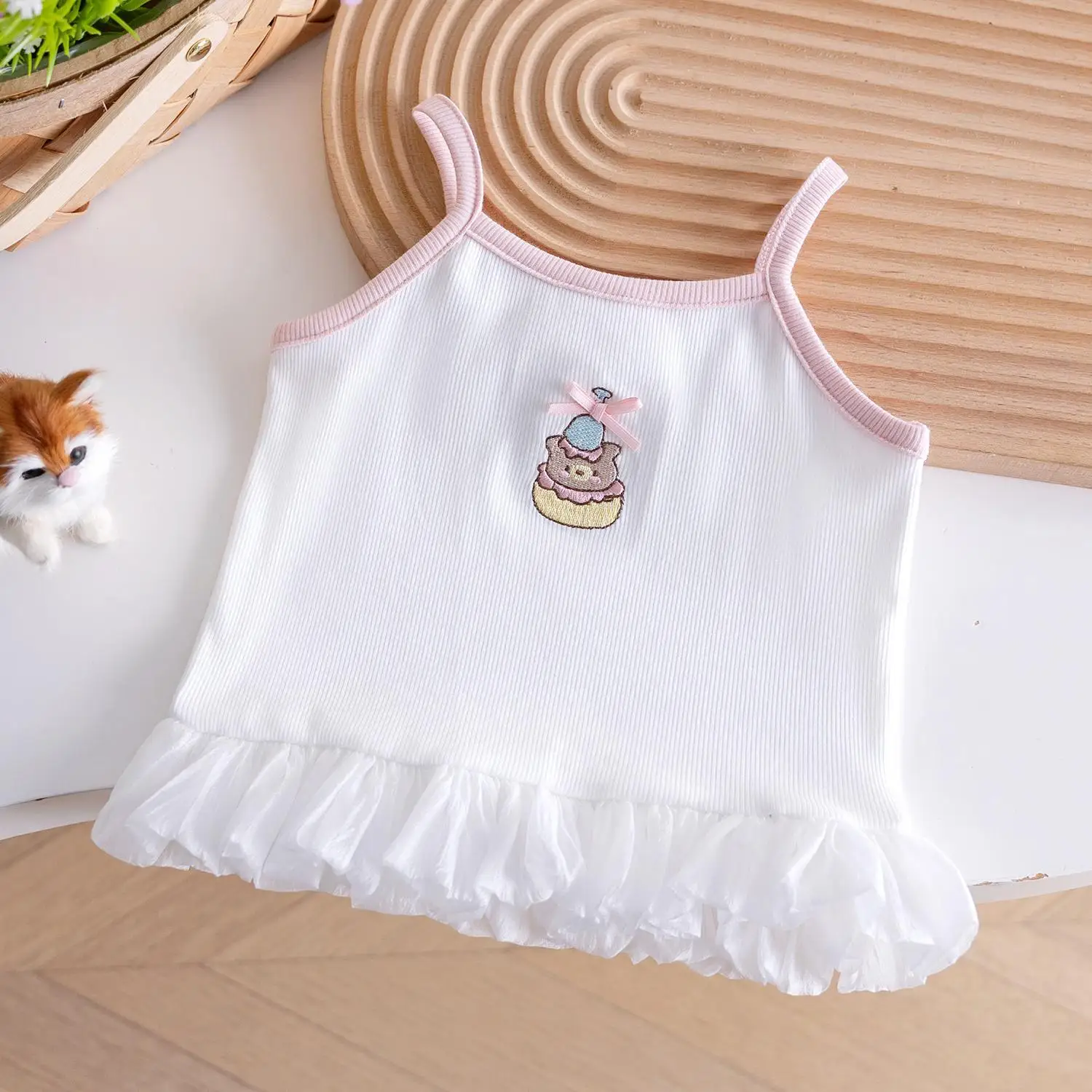 Girls Camisoles Summer Tank Tops for Kids Cartoon Sleeveless Children Princess Vest Cotton Toddler Underwear Baby Crop Top