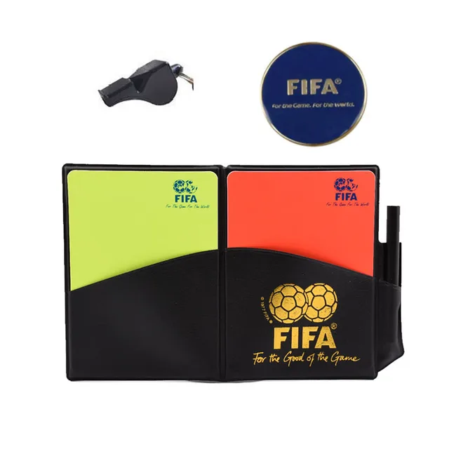 Soccer Coin Whistle Balls Goals Cards for Football Referee Bag Match Coach Training Equipment SET B