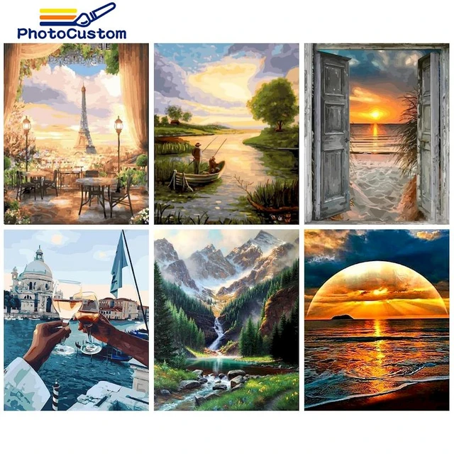 Photocustom 60x75cm Paint By Numbers Handpainted Canvas Painting Scenery  Painting By Numbers For Adults Home Decor - Paint By Number Package -  AliExpress