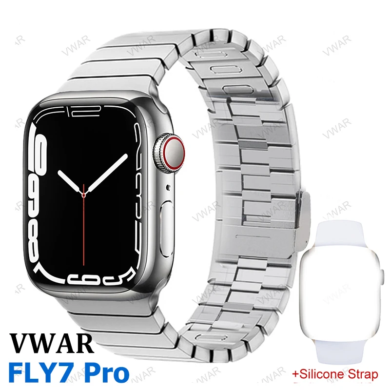 Vwar FLY7 Pro Smart Watch Series 7 Always on Display NFC Bluetooth Call 45mm Smartwatch Wireless Charging for iPhone Android 