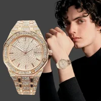 Watch Golden Rose Gold Silver Hip Hop Mens Watch Fashion Cool Bling Diamond Stylish All Diamond Watch for Hip Hop 2