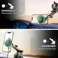 UYUXIO Magnetic Wireless Car Charger 15W Fast Charging Car Mount Phone Holder Dash Windshield for iPhone 16 15 14 13 12 Pro Max