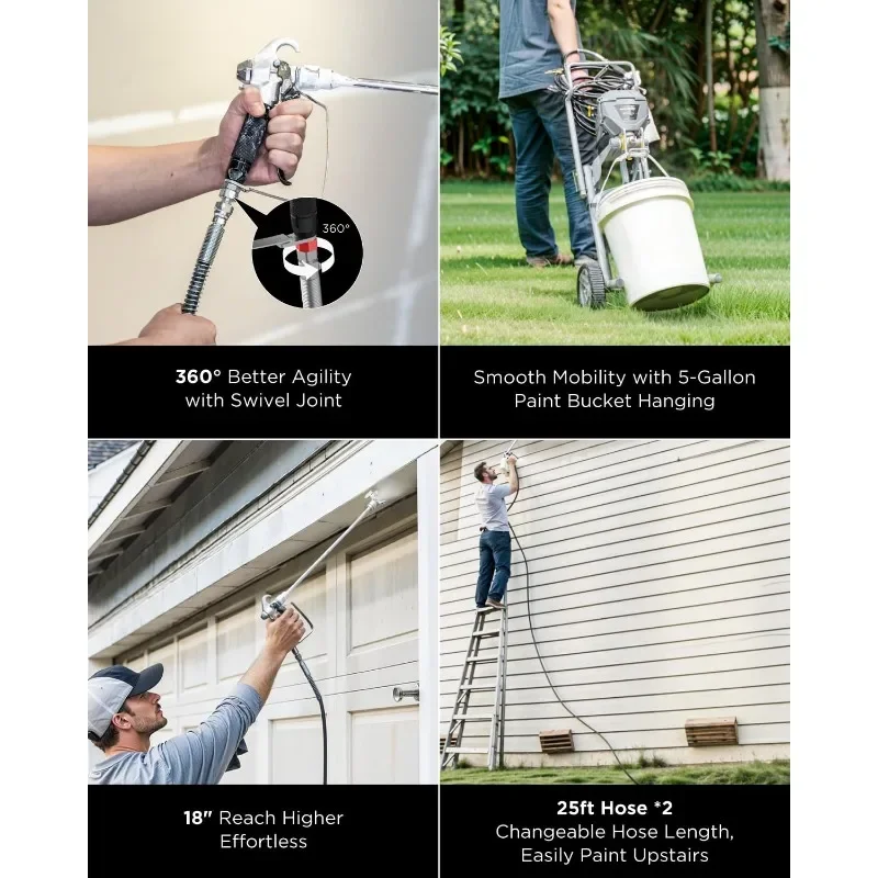 MaXpray M3 Cart Airless Paint Sprayer,Highly Efficient Thinning-Free Minimal Overspray for Up to 15 Gallon DIY Painting Projects