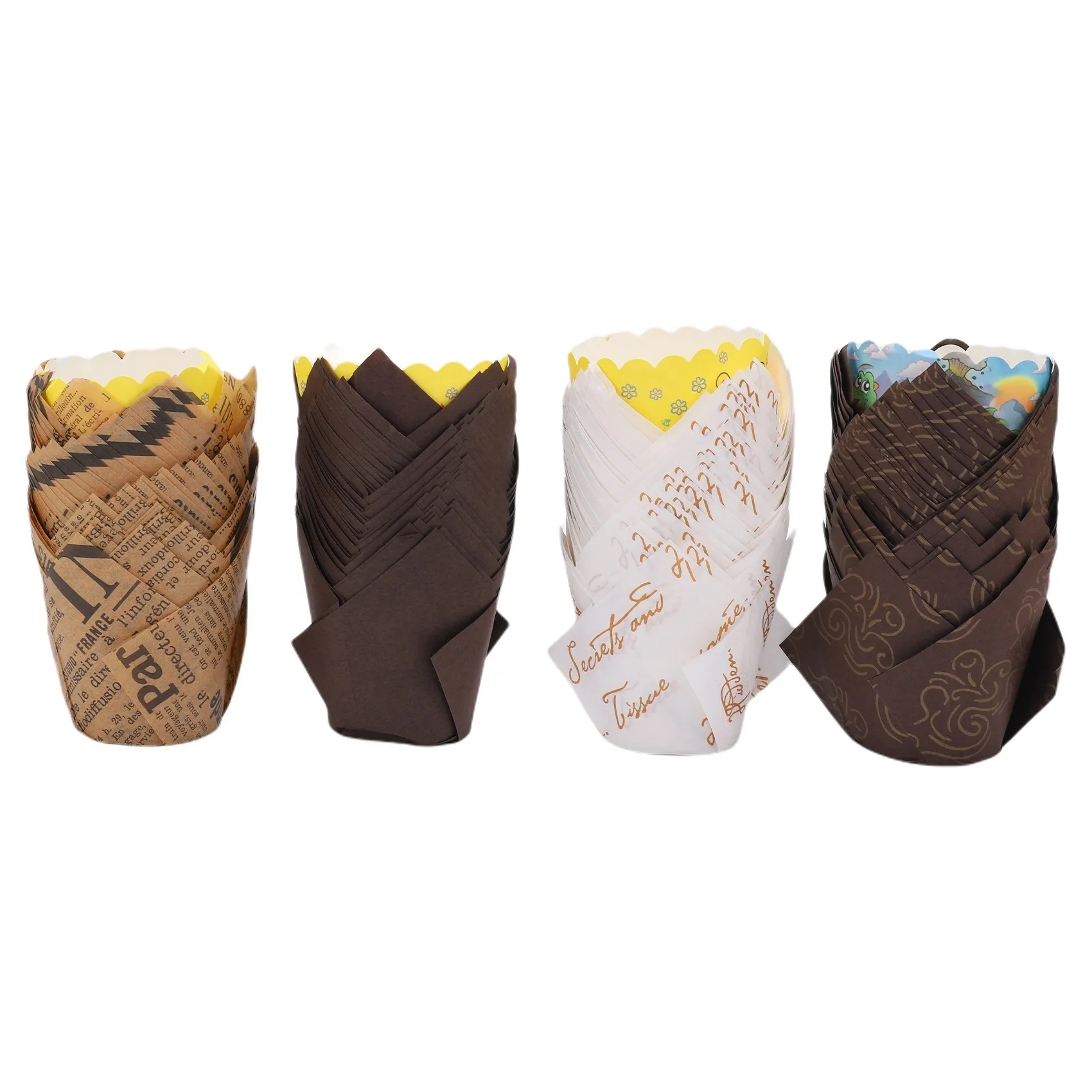 B59ACupcake Molds,200 Pieces Tulip Baking Cups Muffin Cups Cupcake Liners Muffin Cases for Birthday Shower Party 4