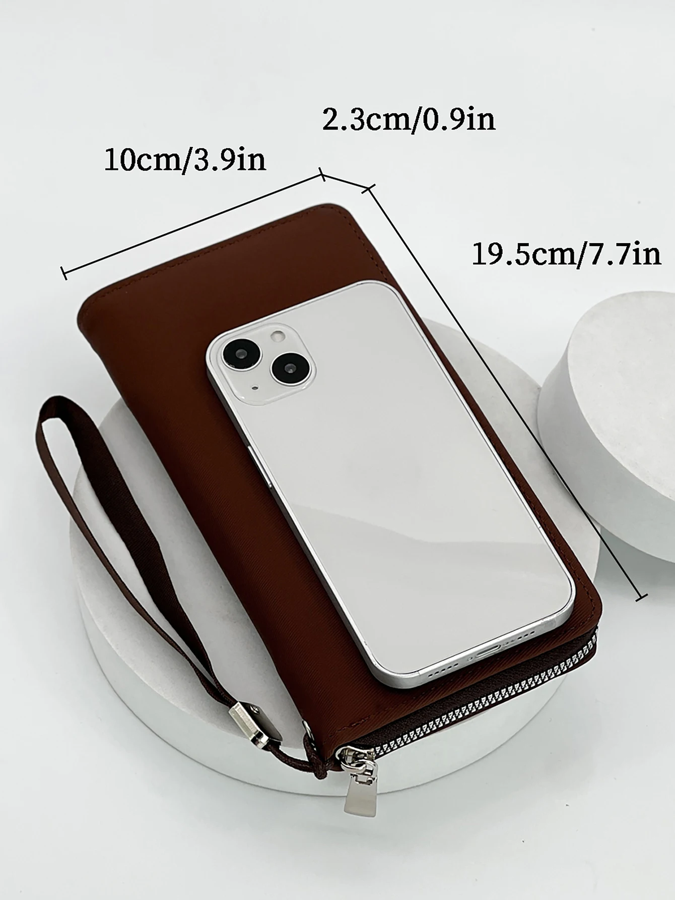 New Pu Urban Simple Large-Capacity Multi-Card Slot Mobile Phone Bag Single Zipper Fashionable Long Style