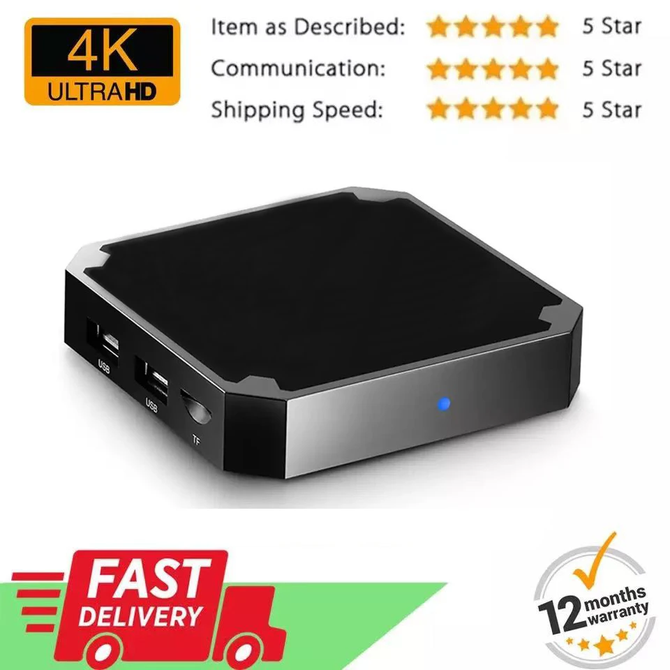 4K Ultra HD Smart IIPPTV Box 2022 Media Player 8GB 16GB Android TV Set Top 1 Year Warranty Europe Spain |