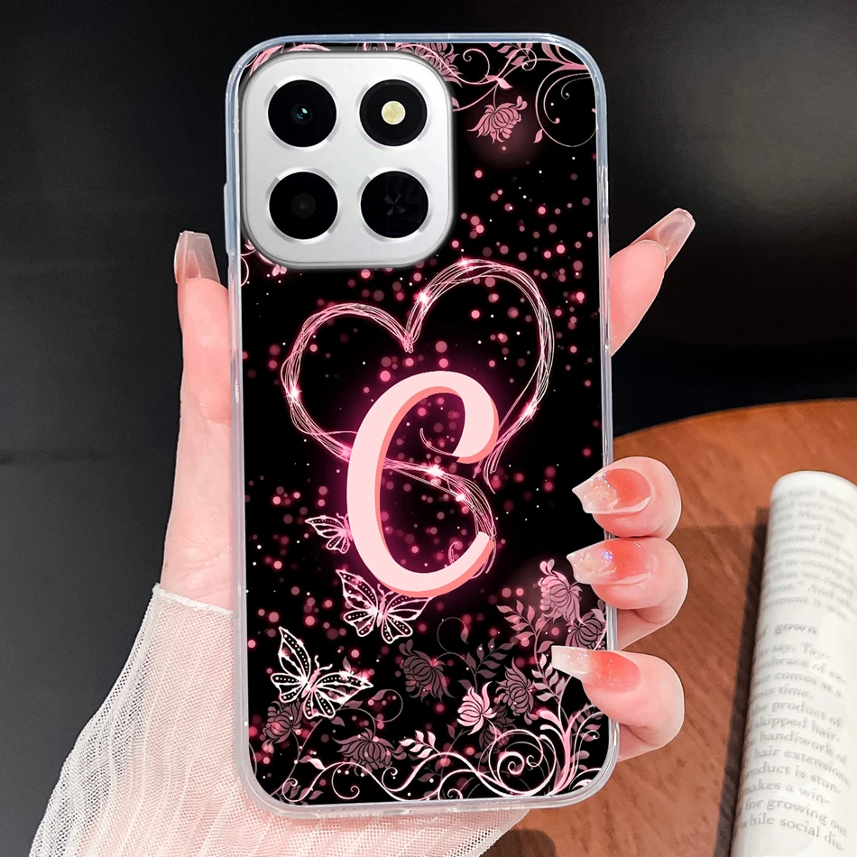 Pink Love Heart Soft TPU Silicone Transparent Phone Case Cover