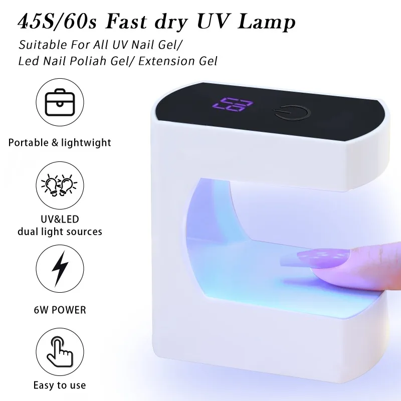 휴대용 미니 USB 네일 램프 LED&UV 젤 광택 및 경화 빠른 건조 지능형 유도 네일 아트 도구