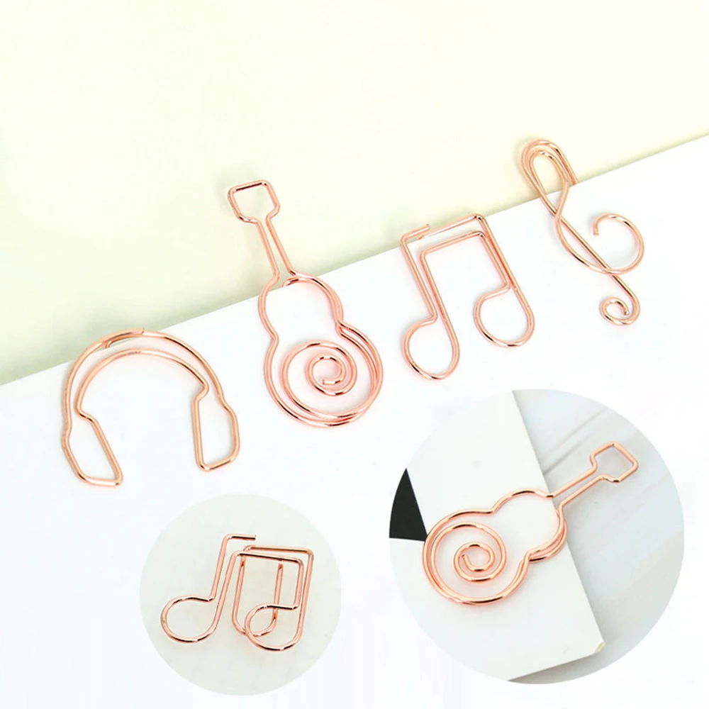 

20Pcs Metal Music Note Shape Paper Clips Bookmark Binder Clip Creative File Clamp Decorative Clip for Office School Home