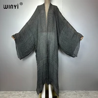WINYI  high quality comfortable Women Soft Cardigan Loose Dress Party Boho Maxi beach Holiday Swimming Cover ups Africa Kimono - Image 5
