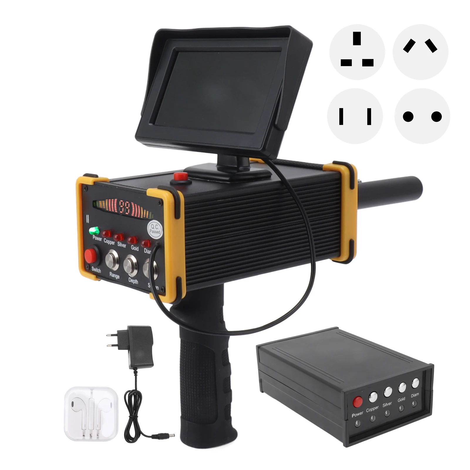 

GR6000 Metal Detector with Display Screen Rechargeable 15m Depth 1000m Range Underground Metal Finder Scanner Equipment
