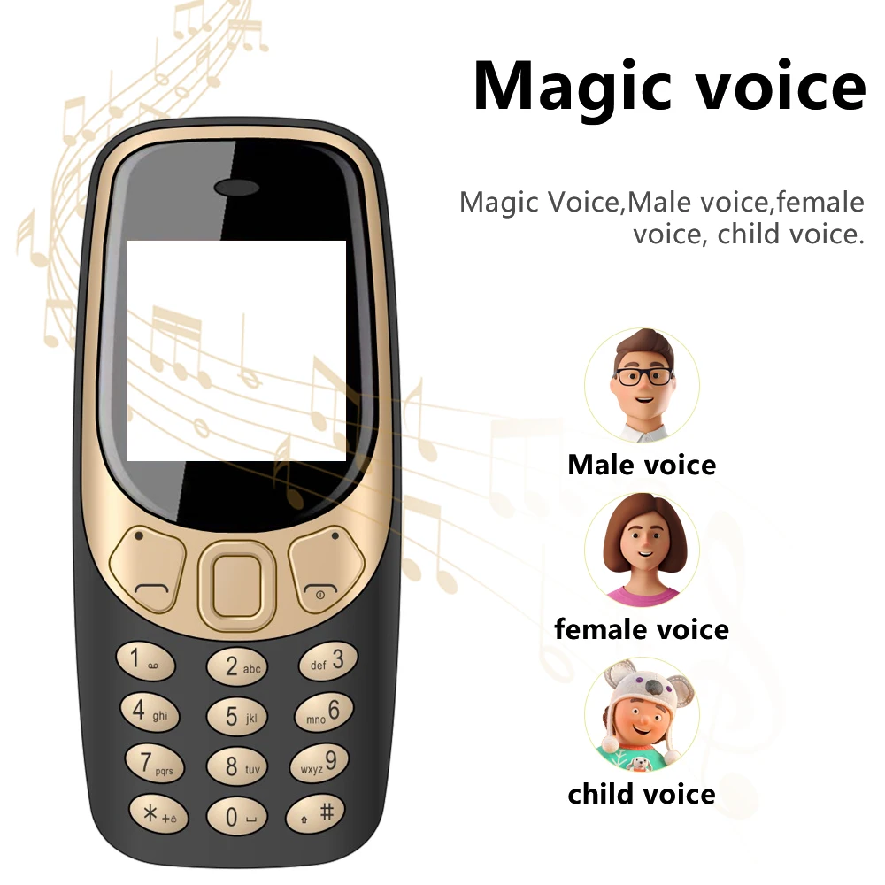 SERVO Q3308 PRO Mini Mobile Phone 3 SIM Standby Bluetooth Dialer Call Recording Speed Dial Magic Voice Super Small Backup Phones