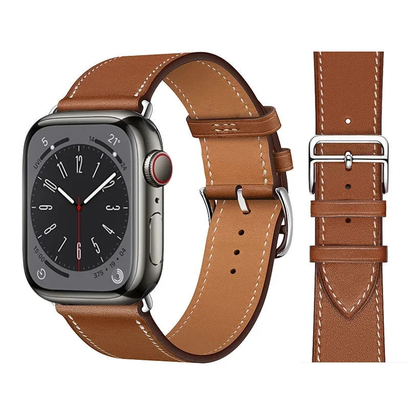 Premium Genuine Leather Watch Strap - Elegant and Versatile Wristband Bracelet