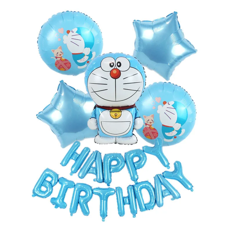 Doraemon & Dorami Birthday Balloon Set - Cartoon Anime Aluminum Balloons for Party Decor & Photography Props