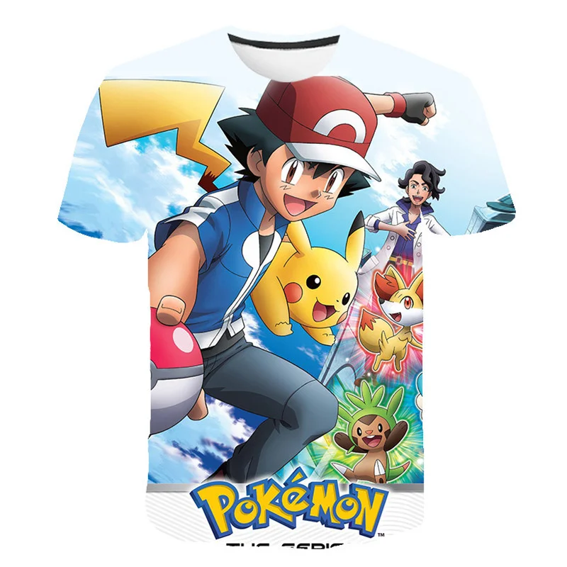 T-Shirts near me 2022 New Anime kid's Short Sleeve T-shirt boys girls pokemon Summer 3D print fashion casual T-shirt High Quality Leica Polyester christmas shirts
