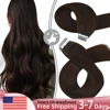 Moresoo Tape in Real Human Hair Extensions #4 Dark Brown Natural Remy Brazilian Hair PU Skin Weft Hair Extensions Tape in 1