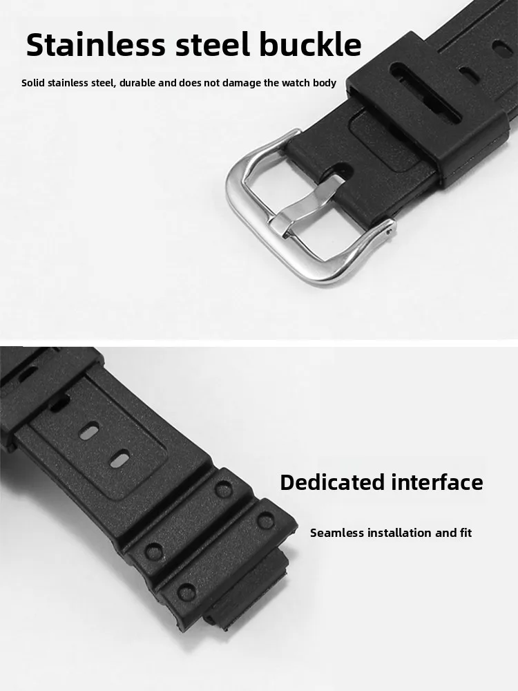 Silicone Watch Strap for Men - Small Square Design