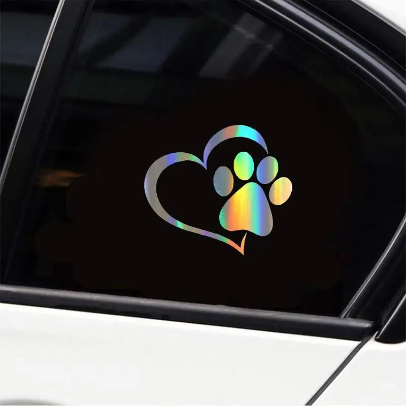 Wall Sticker Print Pet Paw With Heart Dog Cat Vinyl Decal Car Window Bumper Decor For Home Wallpaper wall stickers