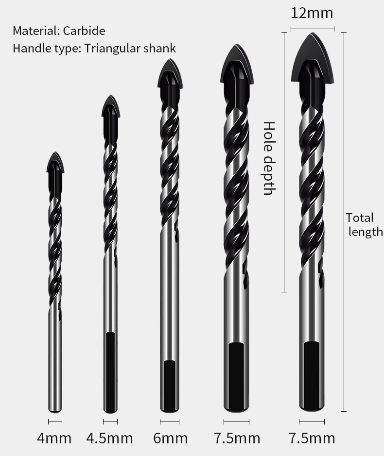 QUARKZMAN 3Pcs Mèches De Perçage Brad Point 4,5 Mm (3/8") Dia