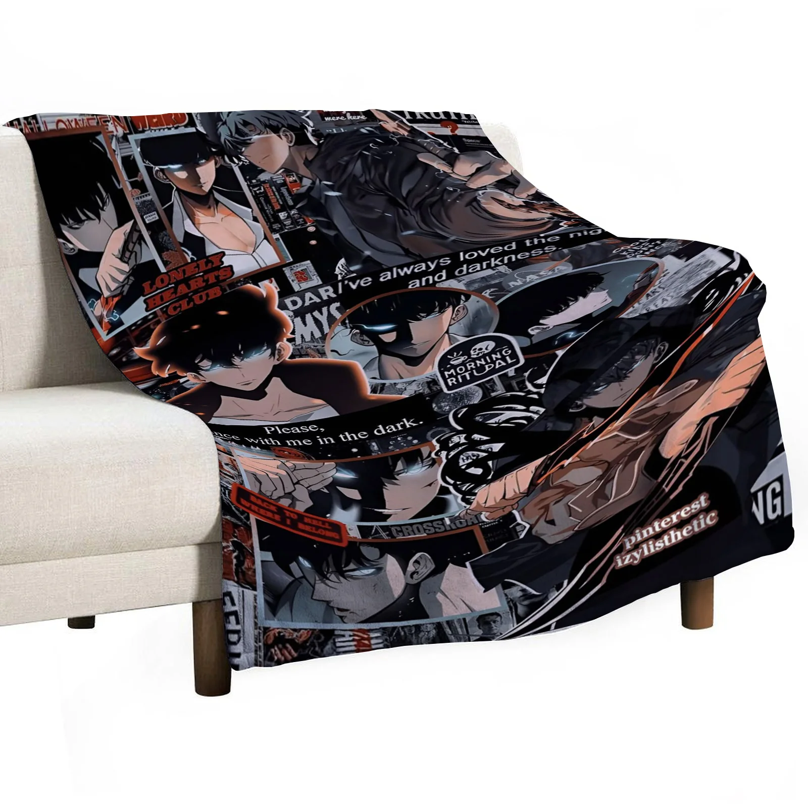 Solo Leveling Printed Blanket Picnic Blankets Warm Blanket Soft and Comfortable Blanket Home Travel Birthday Gift 4