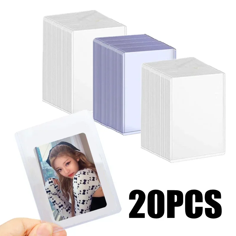 Card Protector Idol Card Protector Photo Card Holder 35PT Idol Photo Game Card Sleeve DIY Star Polaroid Card Protector for Baseball Football Game Cards