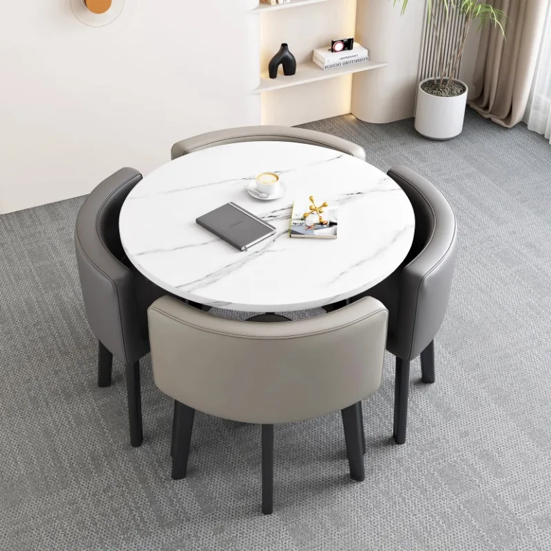 Casual negotiation table and chair combination meeting room reception round table apartment small dining shop sitting area