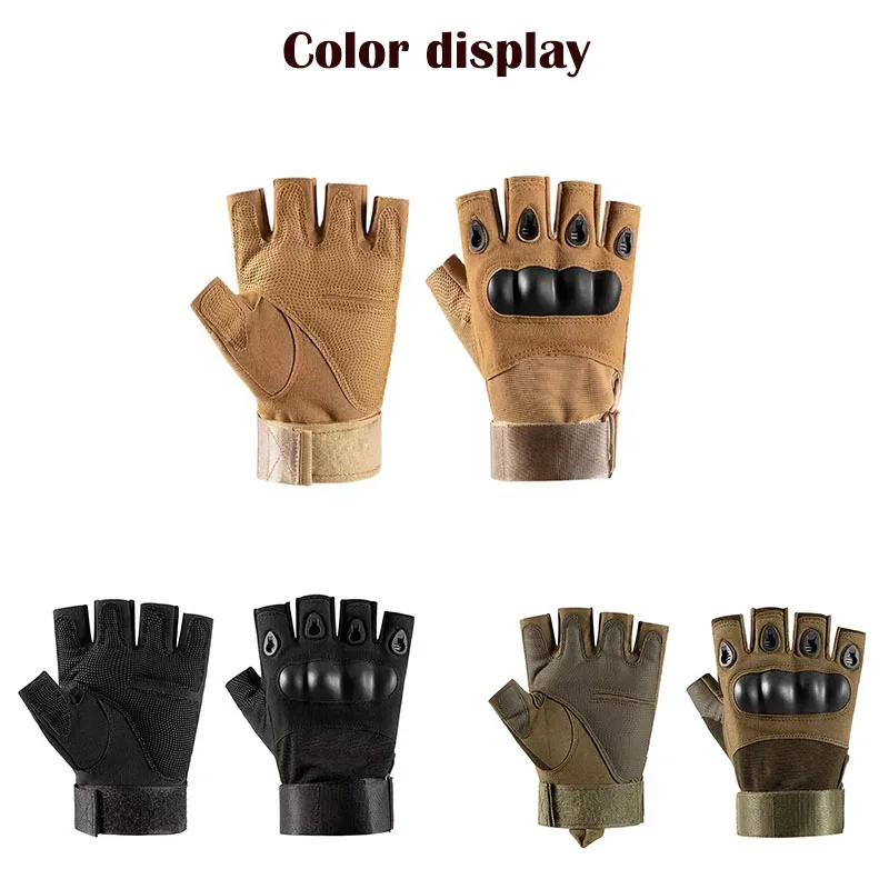 New Half Finger Outdoor Camping Hiking Gloves Hunting Tactical Gloves Training Fitness Anti slip Sports Gloves