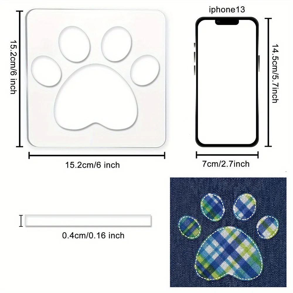 4PCS 아크릴 퀼팅 템플릿 키트 고양이 나비 발자국 바느질 DIY 퀼팅 자 가죽 절단 도구 수제 공예용