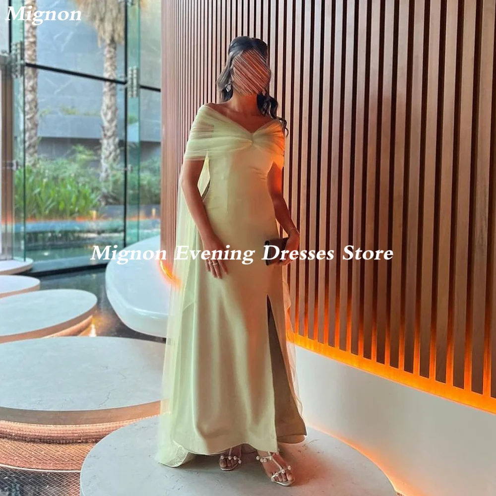 

Mignon Satin A-line Off-the-shoulder Lace Popular Ruffle Prom Gown Tea-length Elegant Formal Evening Party Dress for Women 2023