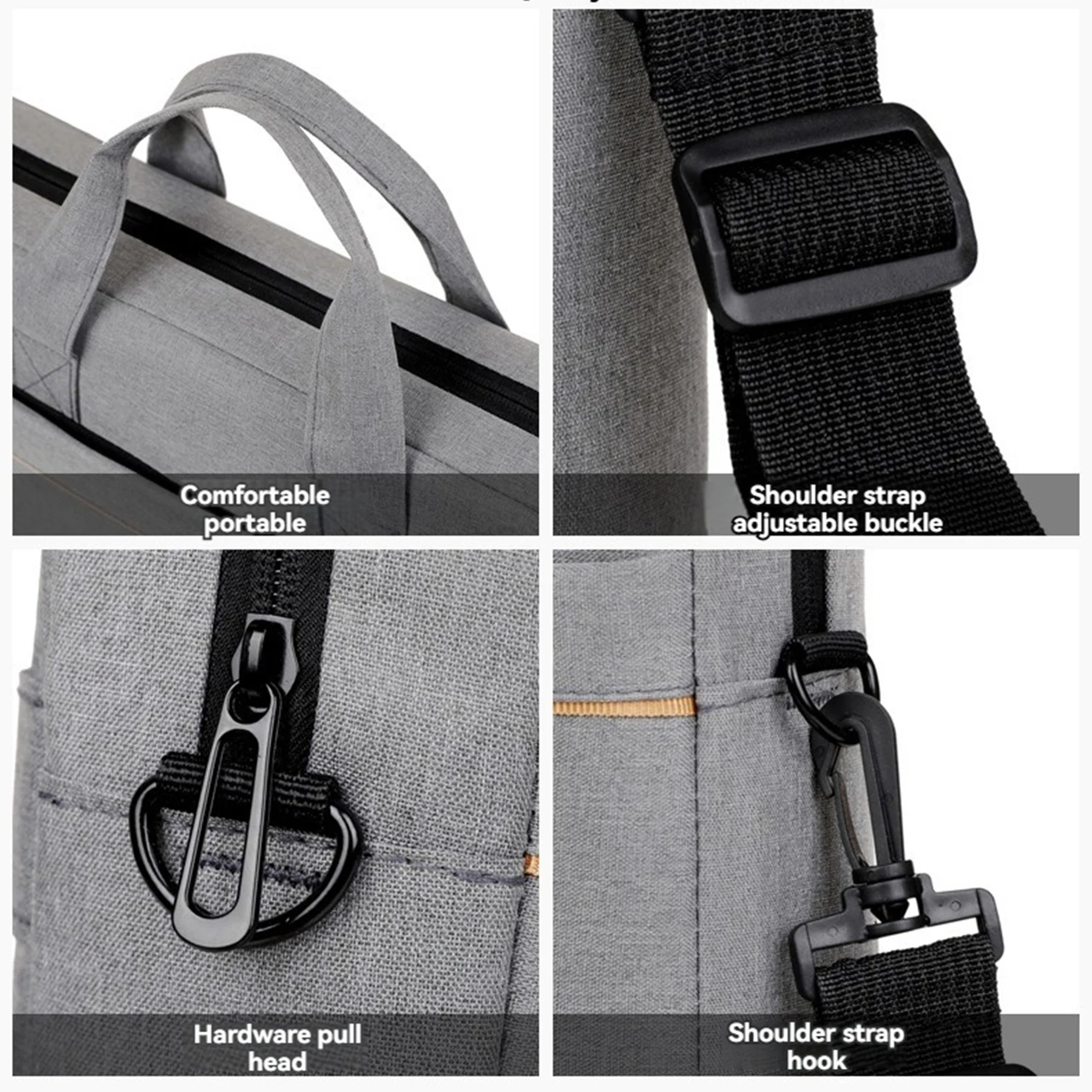 Waterproof Laptop Sleeve Bag with Shoulder Strap - 15.6 Inch Portable Computer Briefcase