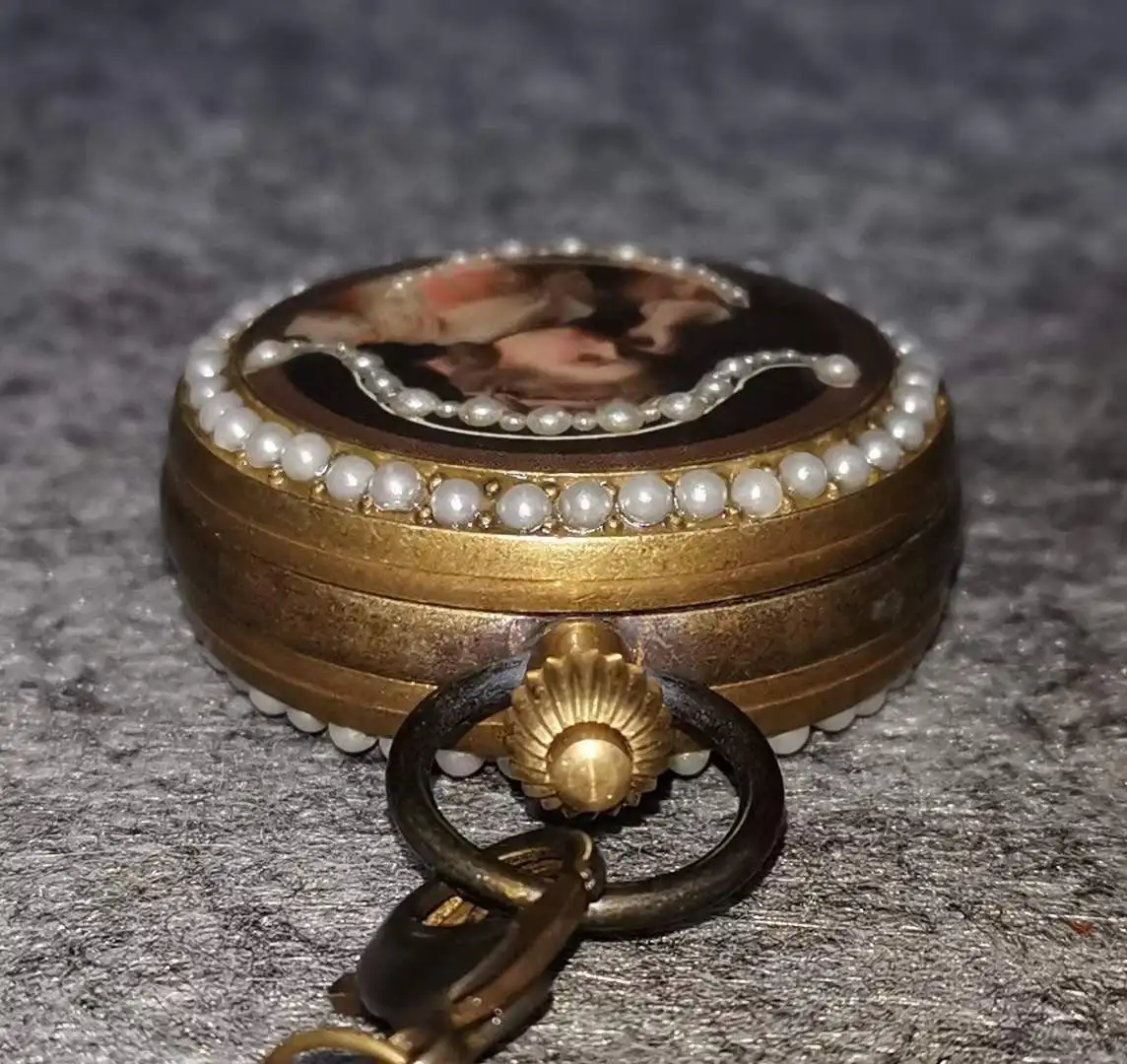 Good Working Function Pocket Watch Diameter 5cm double opening mechanical clock weight 1125 grams
