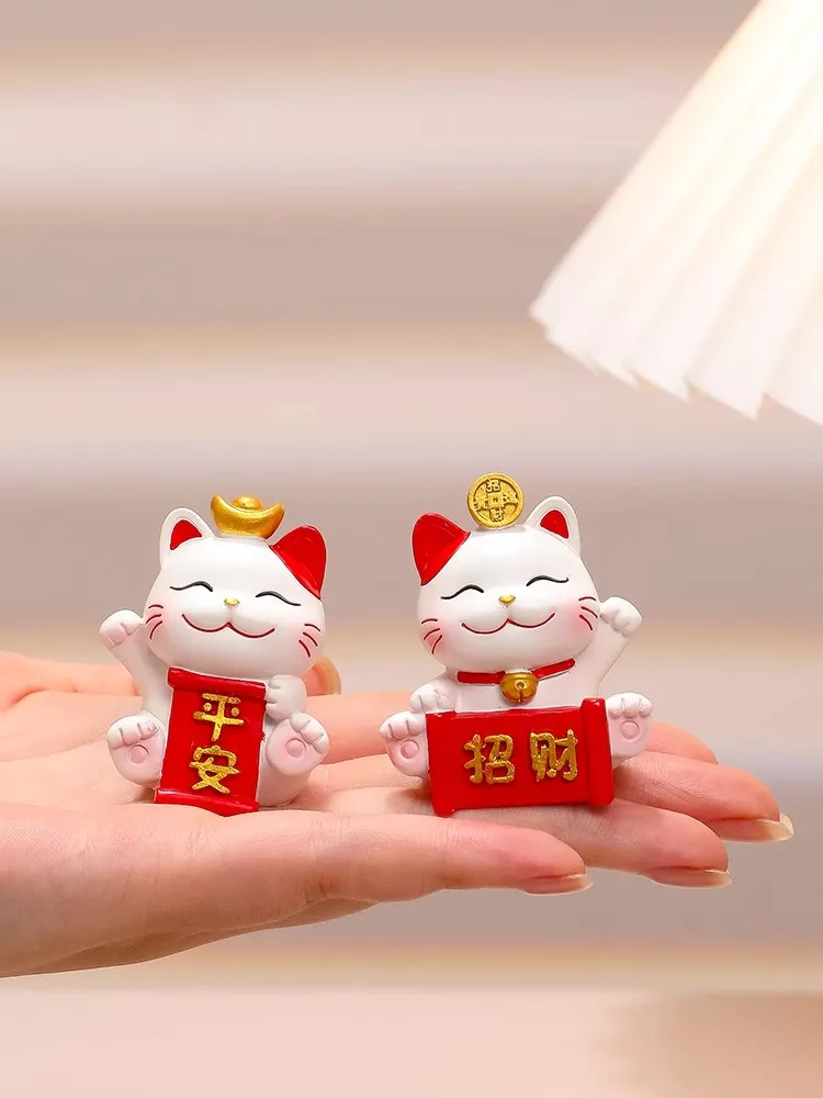 창의적인 부를 가져다주는 고양이 장식품 사무실 장식장 데스크탑 장식 이사 새해 선물 행운 고양이 장식품