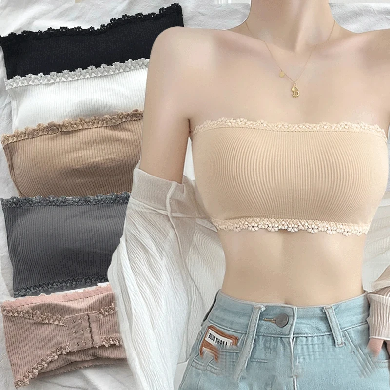 Summer Strapless Lace Back Seamless Bra – Breathable & Invisible Women's Top