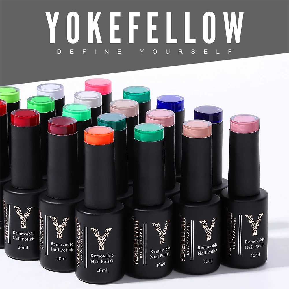 YOKEFELLOW UV LED Gel Nail Polish Green AB031 10ML Professional Semi-permanent Gel Varnishes for Nails 6