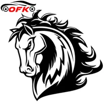 

Lifelike Animal Horse Head Car Accessories Vinyl Sticker Black/Silver 16.6cm*16cm